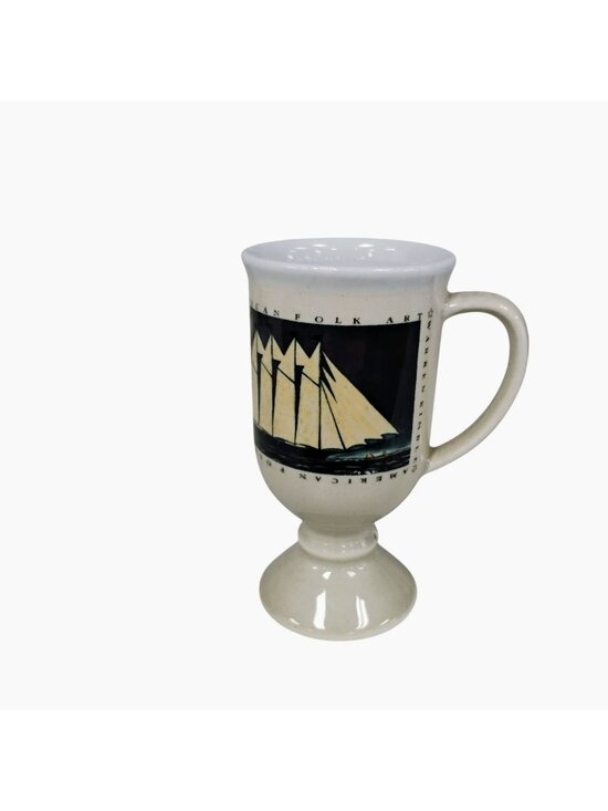 Warren Kimble Other - Warren Kimble American Folk Art Pedestal Mug, Sailboat Design, Otagiri Japan